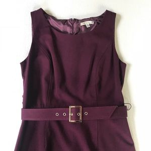 Sandra Darren Sleeveless Sheath Belted Dress